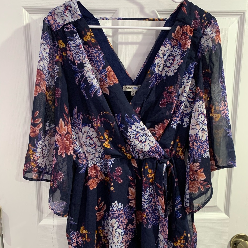 Blue floral romper